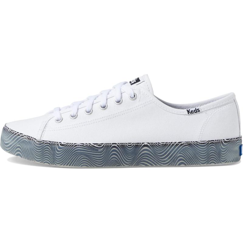 Keds women's Kickstart Trippy Fox Sneaker(White) - Keds